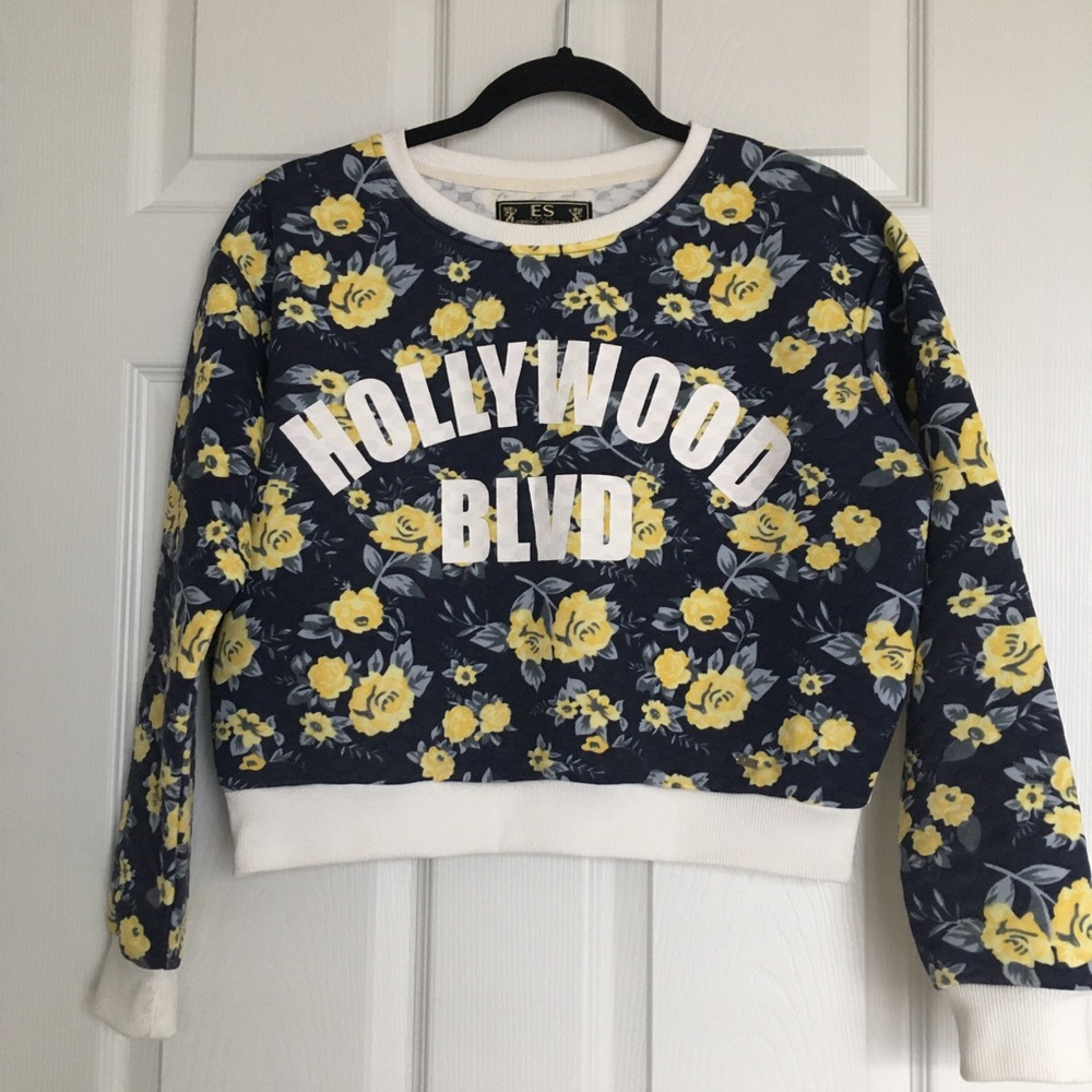 ES Style Medium  Hollywood Blvd Cropped Pullover